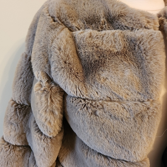 Fashion Nova Faux Fur Lined Jacket In Mocha Size Small - Picture 4 of 7